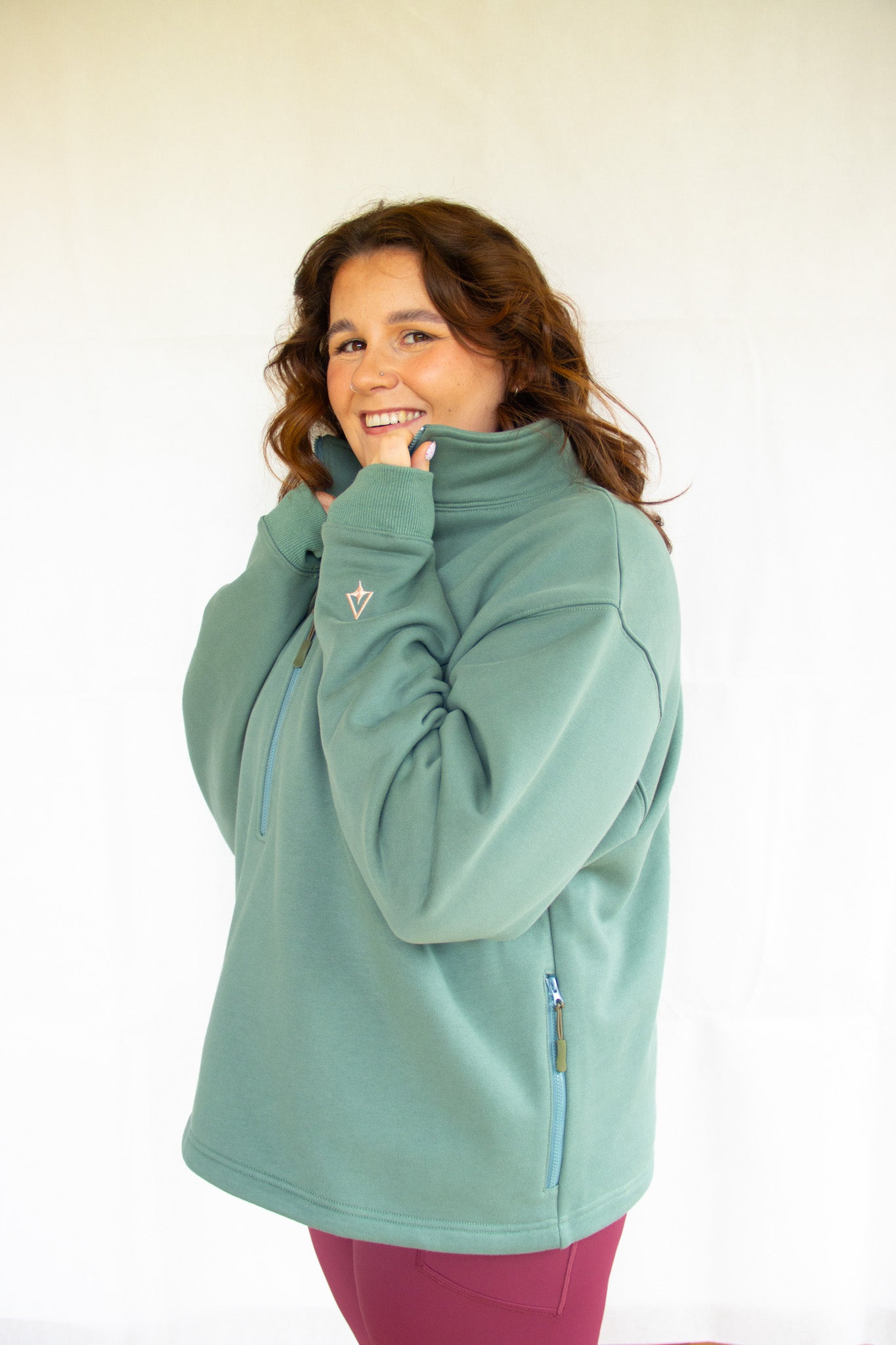 Aura Three Quarter Zip Sweater