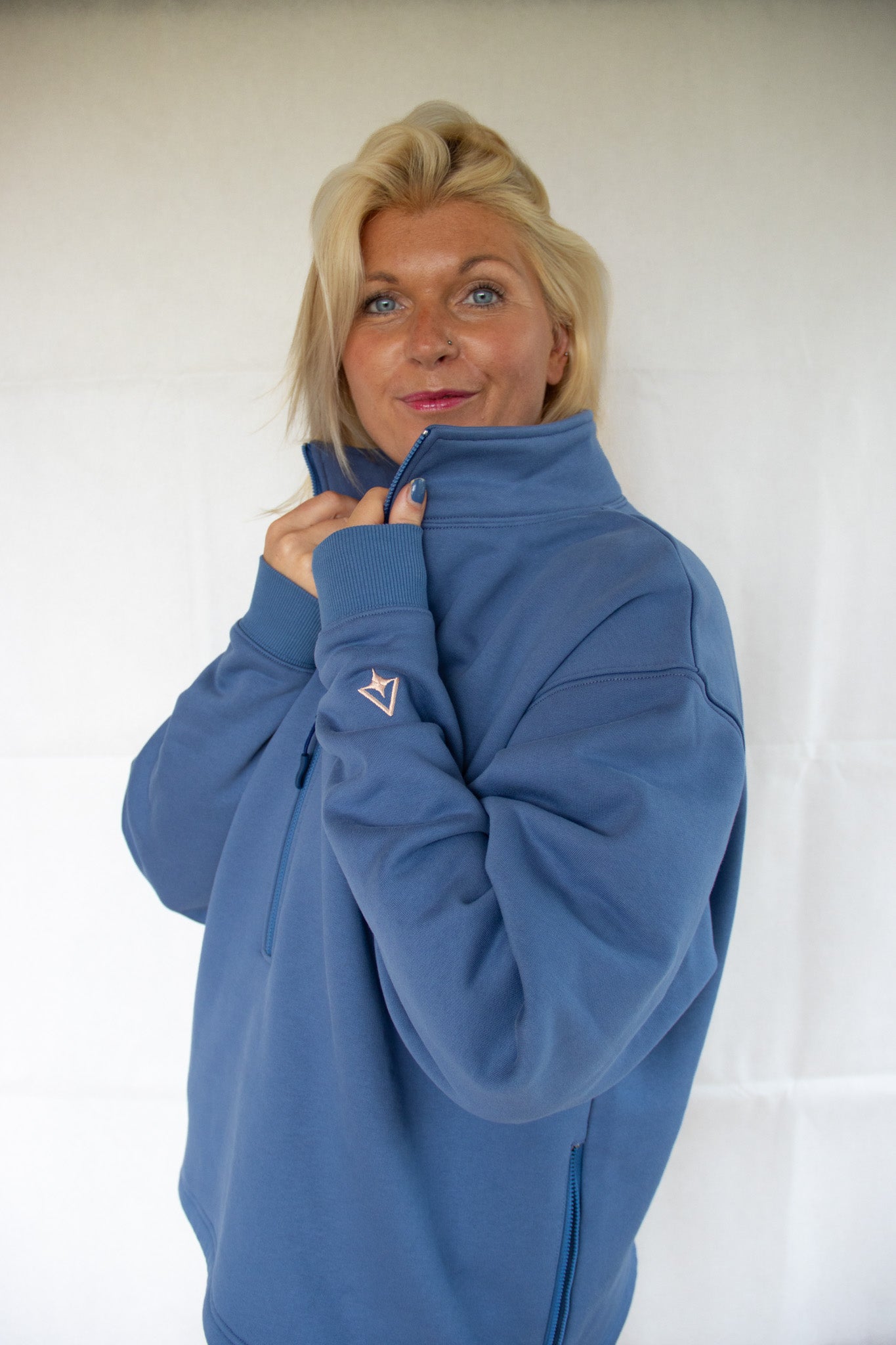 Aura Three Quarter Zip Sweater