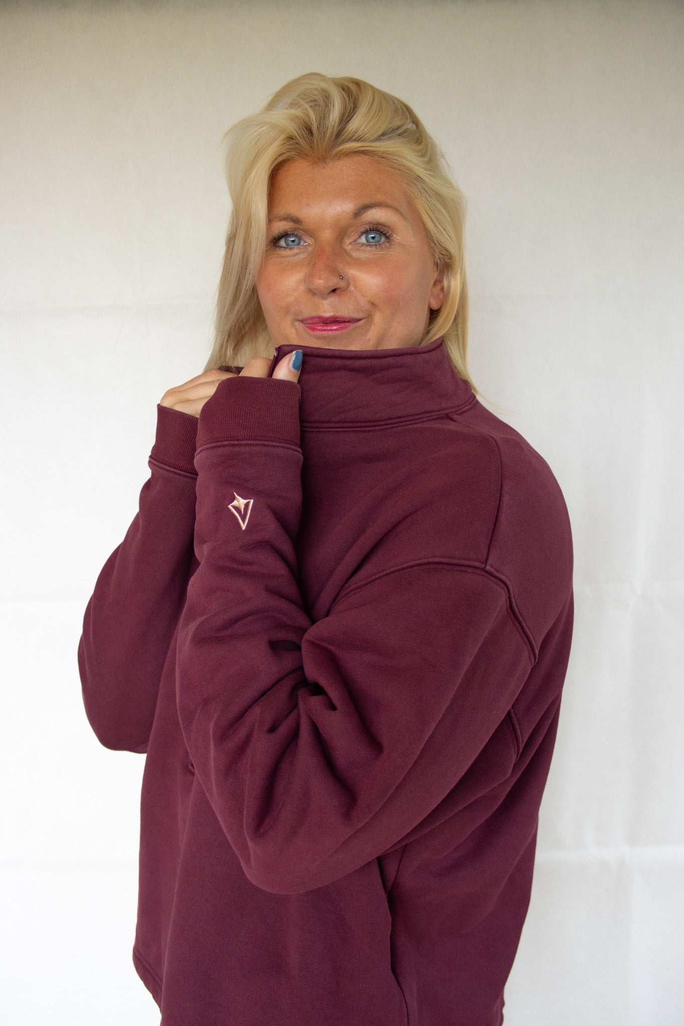 Aura Three Quarter Zip Sweater
